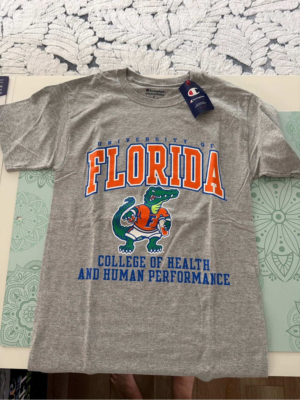 Champion Gray Florida Gators Tee with Orange and Blue Logo
